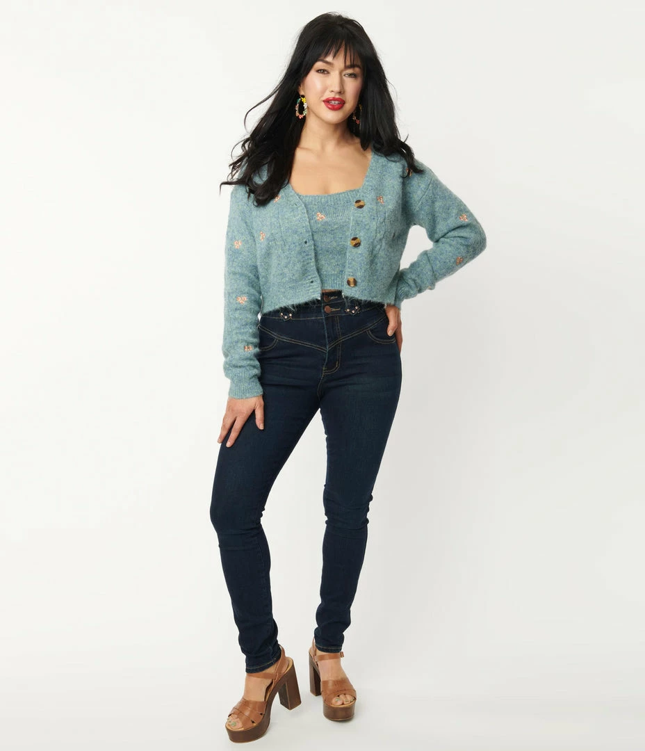 Blue Turtle Sale Dark Denim High Waisted Skinny Jeans