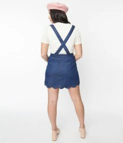 Smak Parlour Denim Blue Suspender Mini Skirt New Arrivals!
