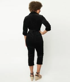 Sale Unique Vintage Black Corduroy Trixie Jumpsuit