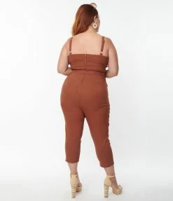 Unique Vintage Plus Size Brown Marcel Jumpsuit
