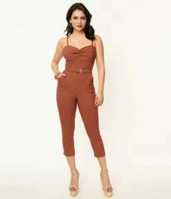 Unique Vintage Brown Marcel Jumpsuit