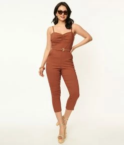 Unique Vintage Brown Marcel Jumpsuit