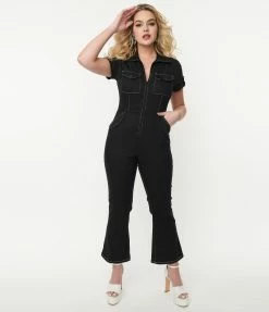 Unique Vintage Black Cargo Jumpsuit Trending