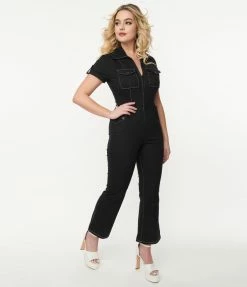 Unique Vintage Black Cargo Jumpsuit Trending