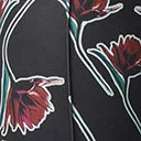 Sale Unique Vintage Black & Burgundy Floral Print Flare Pants