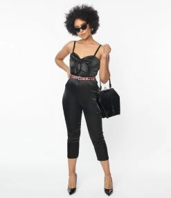 Betty Boop X Unique Vintage Black Satin Jumpsuit