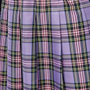 Unique Vintage Plus Size 1950s Purple Plaid Pleated Suspender Mini Skirt