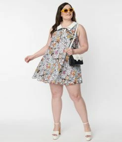 Flintstones X Smak Parlour Plus Size Flintstones Character Print Mini Dress Clothing