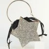 Joia Black Velvet & Gold Rhinestone Star Handbag Handbags