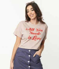 LA Show Room (ZUTTER) All You Need Is Love Graphic Crop Top