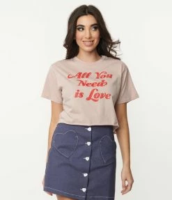 LA Show Room (ZUTTER) All You Need Is Love Graphic Crop Top