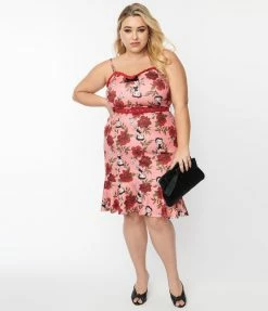 Betty Boop X Unique Vintage Plus Size Sweet Betty Print Wiggle Dress