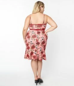 Betty Boop X Unique Vintage Plus Size Sweet Betty Print Wiggle Dress