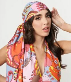 Smak Parlour Multicolor Summer Paisley Long Hair Scarf
