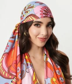 Smak Parlour Multicolor Summer Paisley Long Hair Scarf