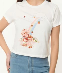 Strawberry Shortcake X Unique Vintage Rainbow Graphic Crop Tee