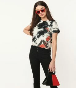 DC Comics X Unique Vintage Harley Quinn Tie Dye Crop Tee Fan Flair