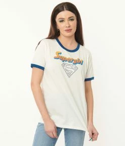 Fan Flair DC Comics X Unique Vintage Supergirl Graphic Ringer Tee