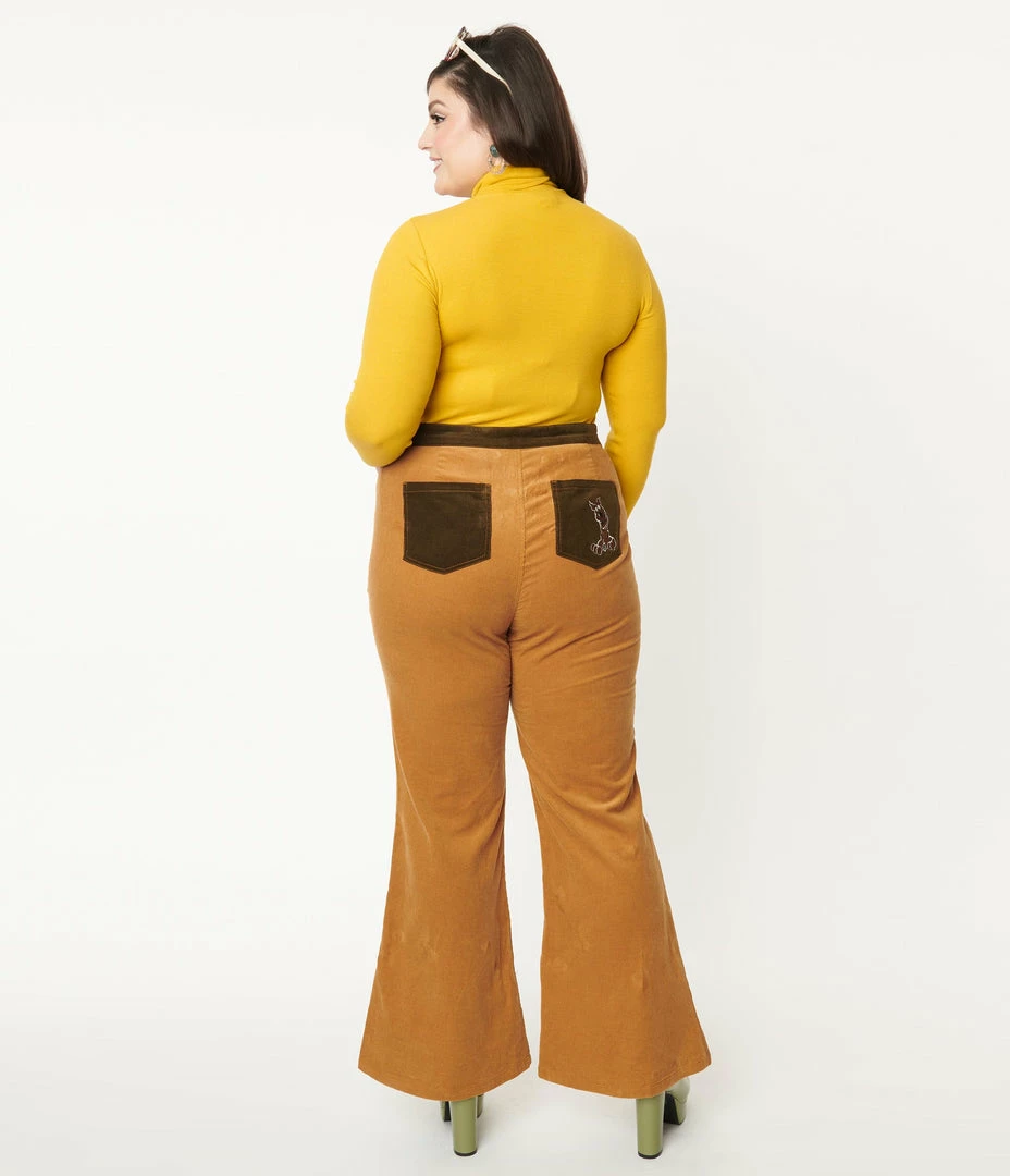 Scooby Doo X Smak Parlour Plus Size Brown Corduroy Flare Pants