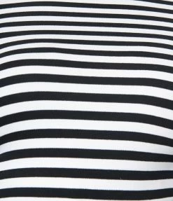 Trending Unique Vintage Plus Size Black & White Stripe Turtleneck Cherie Top