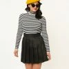 Trending Unique Vintage Black & White Stripe Turtleneck Cherie Top