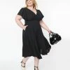 Trending Unique Vintage Plus Size Black Texture Swing Dress