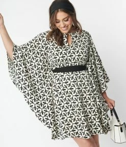 Sale Smak Parlour Ivory & Black Groovy Horseshoe Print Caftan