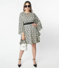 Sale Smak Parlour Ivory & Black Groovy Horseshoe Print Caftan