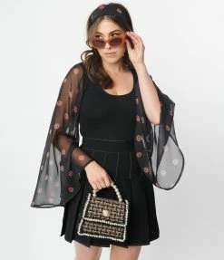 Smak Parlour Black & Pumpkin Bell Sleeve Bodysuit Sale