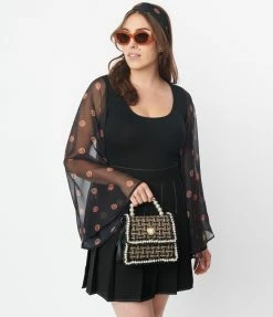 Smak Parlour Black & Pumpkin Bell Sleeve Bodysuit Sale