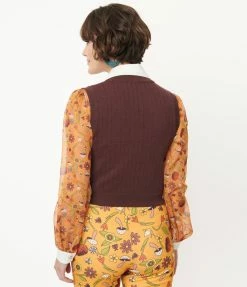Trending Smak Parlour Brown Chandler Crop Sweater Vest