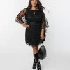 Sale Smak Parlour Plus Size Black Mesh Moon & Stars Social Climber Caftan