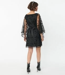 Smak Parlour Black Mesh Moon & Stars Social Climber Caftan Sale
