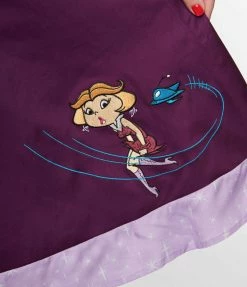 Jetsons X Unique Vintage Plus Size Purple Jane Halter Swing Dress