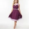 Jetsons X Unique Vintage Purple Jane Halter Swing Dress Clothing