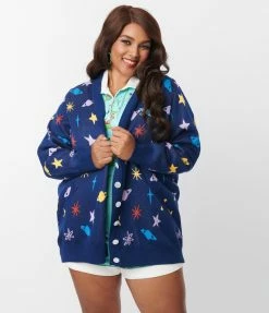 Clothing Jetsons X Unique Vintage Plus Size Blue Astro Cardigan
