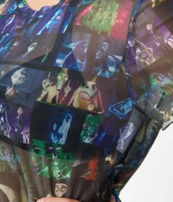 Corpse Bride X Unique Vintage Movie Collage Mesh Crop Top Fan Flair