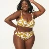 Kingdom & State Plus Size Olive & White Poppy Swim Bottoms