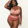 Kingdom & State Plus Size Dusty Pink & Burgundy Polka Dot Swim Top