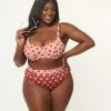 Kingdom & State Plus Size Burgundy & Dusty Pink Polka Dot Swim Bottoms Swimwear