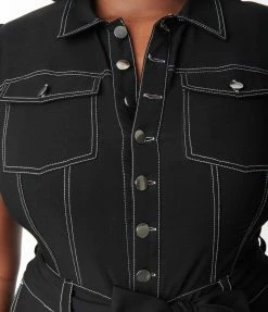 Rompers & Jumpsuits Unique Vintage Plus Size Black Bexley Flare Jumpsuit