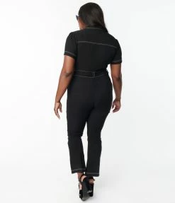 Rompers & Jumpsuits Unique Vintage Plus Size Black Bexley Flare Jumpsuit