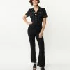 Unique Vintage Black Bexley Flare Jumpsuit Sale