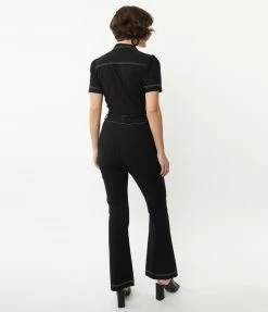 Unique Vintage Black Bexley Flare Jumpsuit Sale