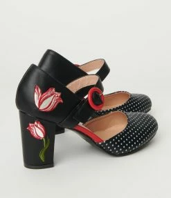 Lifestyle Group (UK) Ltd Black Polka Dot & Floral Heels