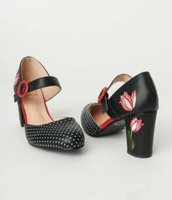 Lifestyle Group (UK) Ltd Black Polka Dot & Floral Heels