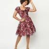 Betty Boop X Unique Vintage Burgundy Heart Babydoll Dress