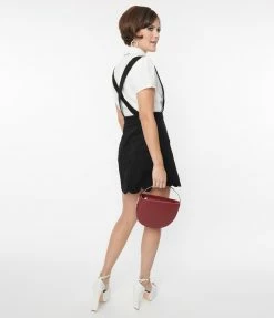 Smak Parlour Black Corduroy Suspender Mini Skirt Trending