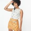 Flintstones X Smak Parlour White Dino Print Scallop Top