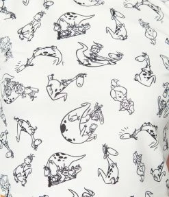 Flintstones X Smak Parlour White Dino Print Scallop Top